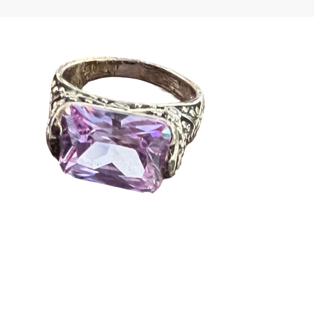 Sterling Silver 925 with Purple Faceted Ring size 9!